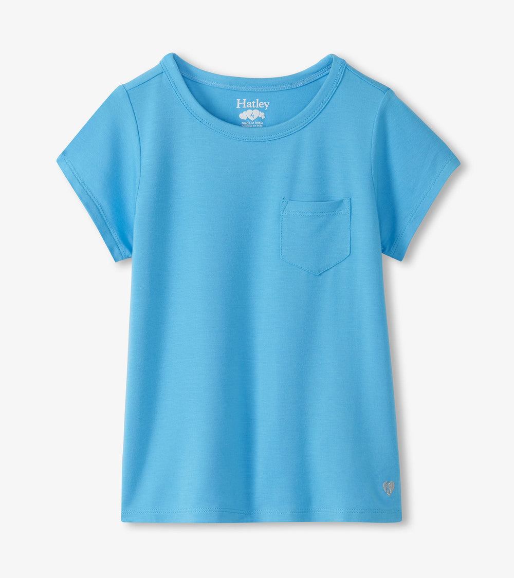 Hatley Girls Baby Blue Pocket T-Shirt
