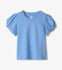 Hatley Girls Cornflower Blue Twisted Sleeve Tee