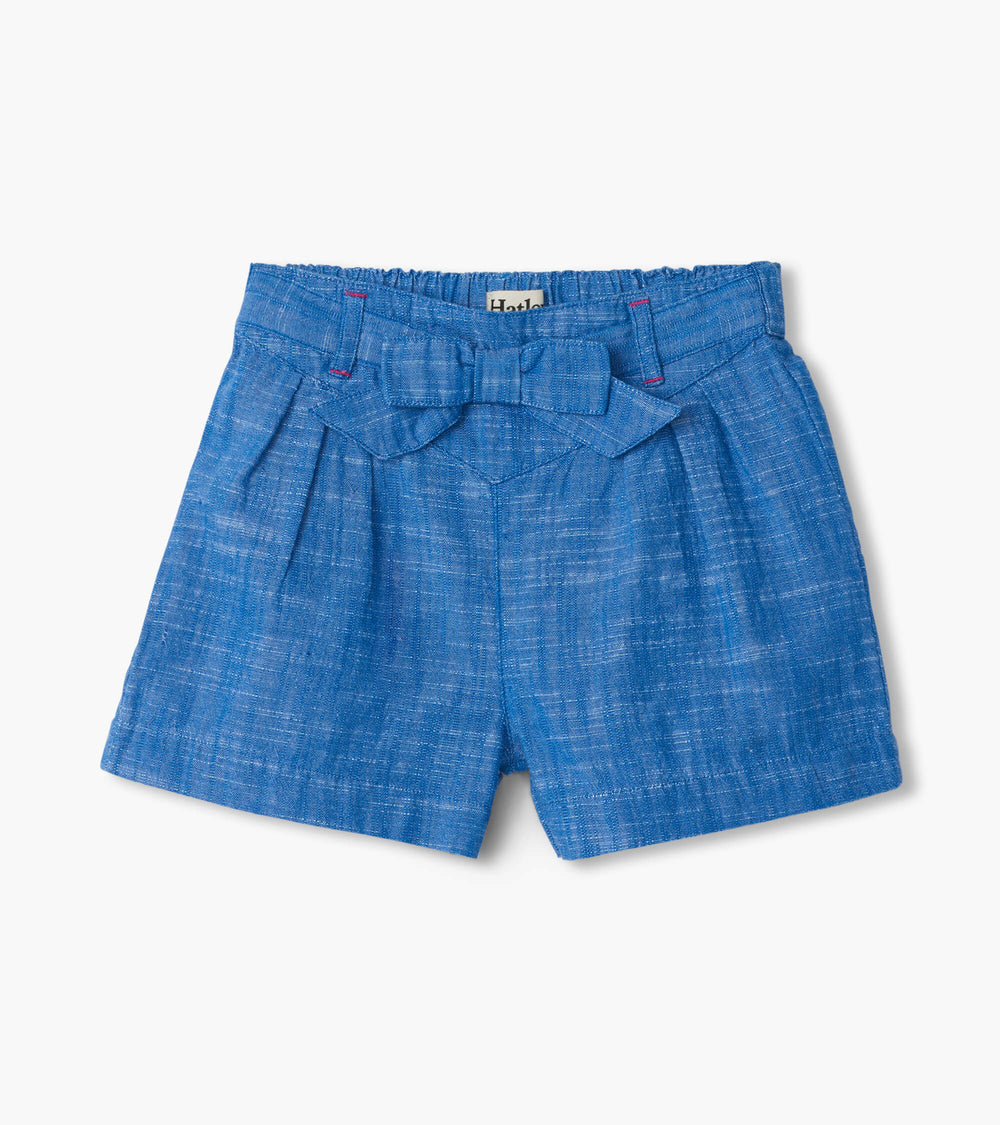 Hatley Girls Chambray Paper Bag Shorts