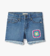 Hatley Girls Crochet Patch Denim Shorts