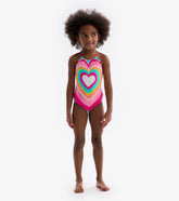 Hatley Psychedelic Heart Gather Front Swimsuit