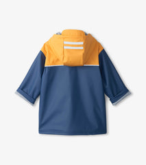 Hatley Kids Yellow & Navy Zip-Up Rain Jacket