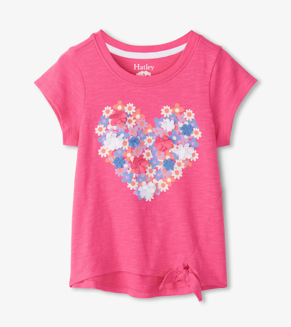 Hatley Girls Chiffon Heart Tie Front T-Shirt