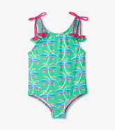 Hatley Girls Rainbow Palm Shoulder Shoulder Bow Swimsuit