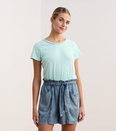 Hatley Braided Neck Tee - Aruba Blue