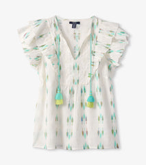 Hatley Alexa Popover - Blue Feather Ikat