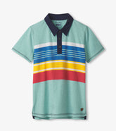 Hatley Boys Striped Teal Polo Tee
