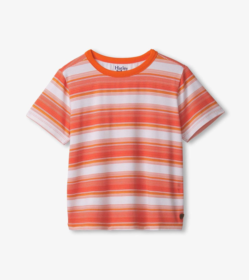 Hatley Boys Striiped Orange Bamboo Tee