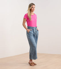 Hatley Braided Neck Tee - Fuschia