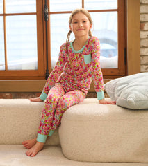Hatley Girls Groovy Flowers Bamboo Pajama Set