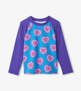 Hatley Girls Glowing Hearts Long Sleeve Rashguard