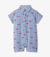 Hatley Baby & Toddler Boys Shark Silhouette Woven Romper