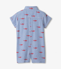 Hatley Baby & Toddler Boys Shark Silhouette Woven Romper