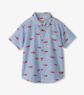 Hatley Boys Shark Silhouette Button Down Shirt