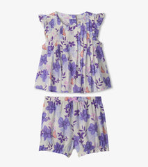 Hatley Baby & Toddler Girls Painted Magnolias Pin Tuck Tup & Bloomer Set