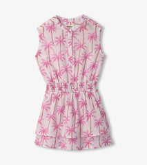 Hatley Girls Palm Trees Smocked Waist Dress