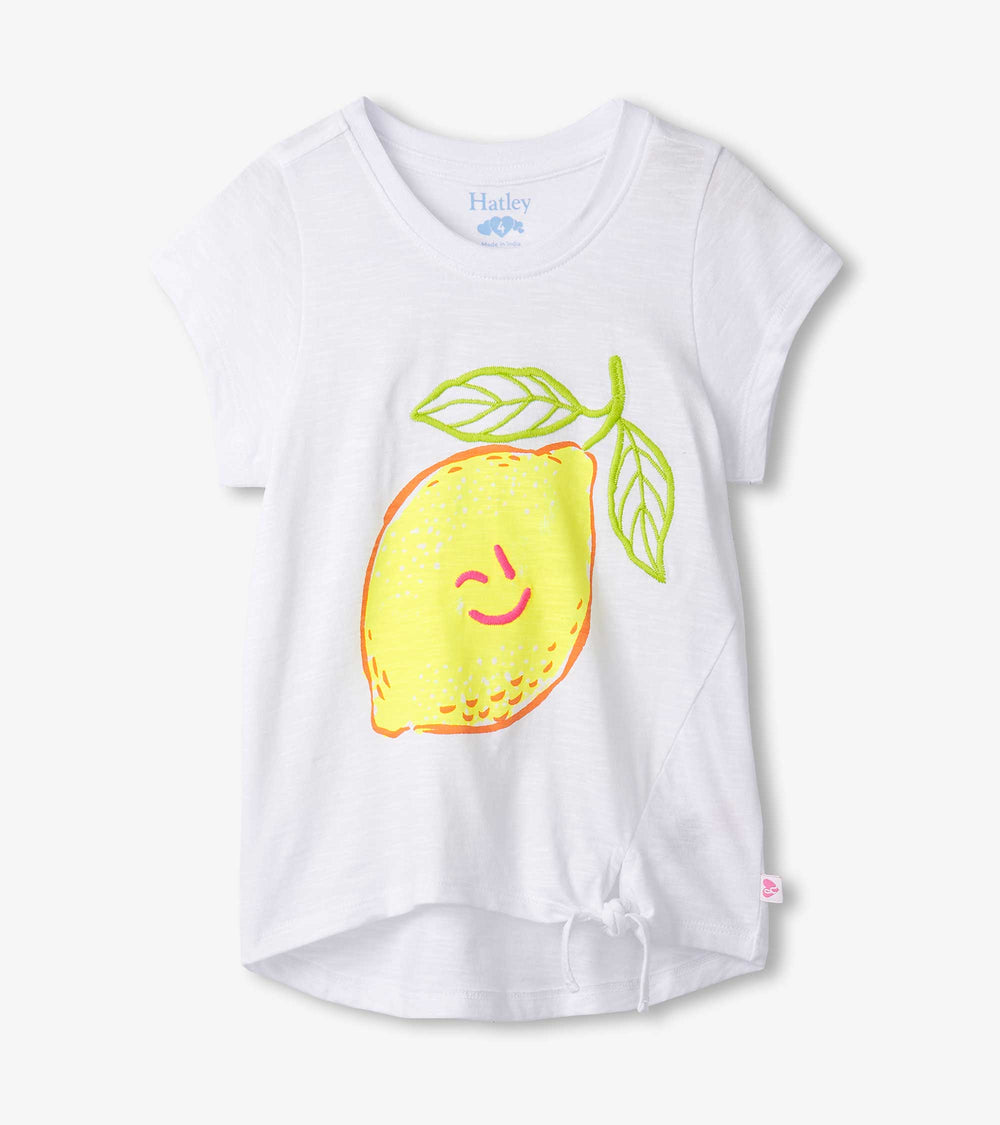 Hatley Girls Happy Lemon Tie Front T-Shirt