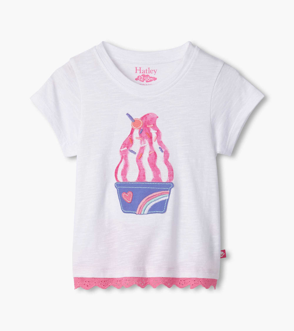 Hatley Baby & Toddler Girls Ice Cream Sundae Eyelet Trim T-Shirt