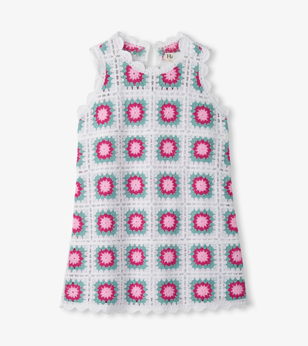 Hatley Girls Blue Radiance Sleeveless Crochet Dress
