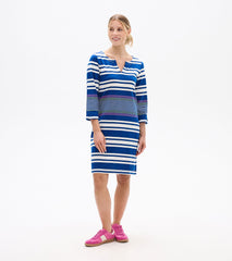 Hatley Lily Notch Neck Dress - Cheery Block Stripes