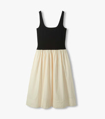 Hatley Mix Media Midi Dress - Whisper White and Black