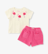 Hatley Baby & Toddler Girls Flamingo T-Shirt & Short Set