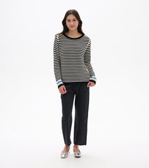 Hatley Pointelle Stripe Sweater - Classic Black
