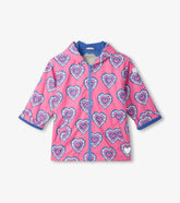 Hatley Girls Color Changing Heart Burst Zip-Up Rain Jacket