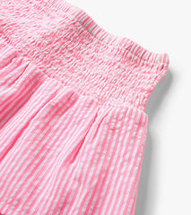 Hatley Girls Neon Pink Seersucker Smocked Waist Skirt