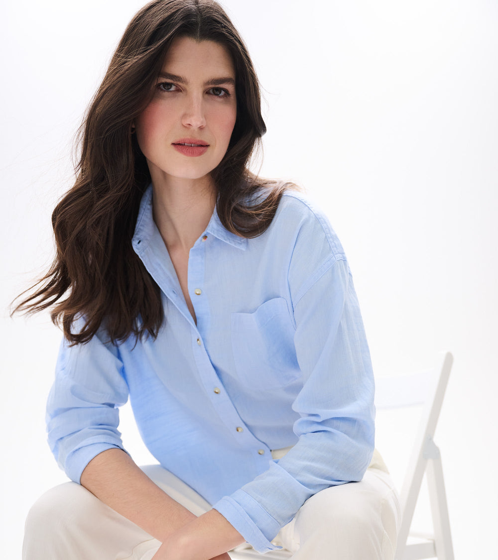 Hatley Relaxed Button Down - Light Blue Chambray