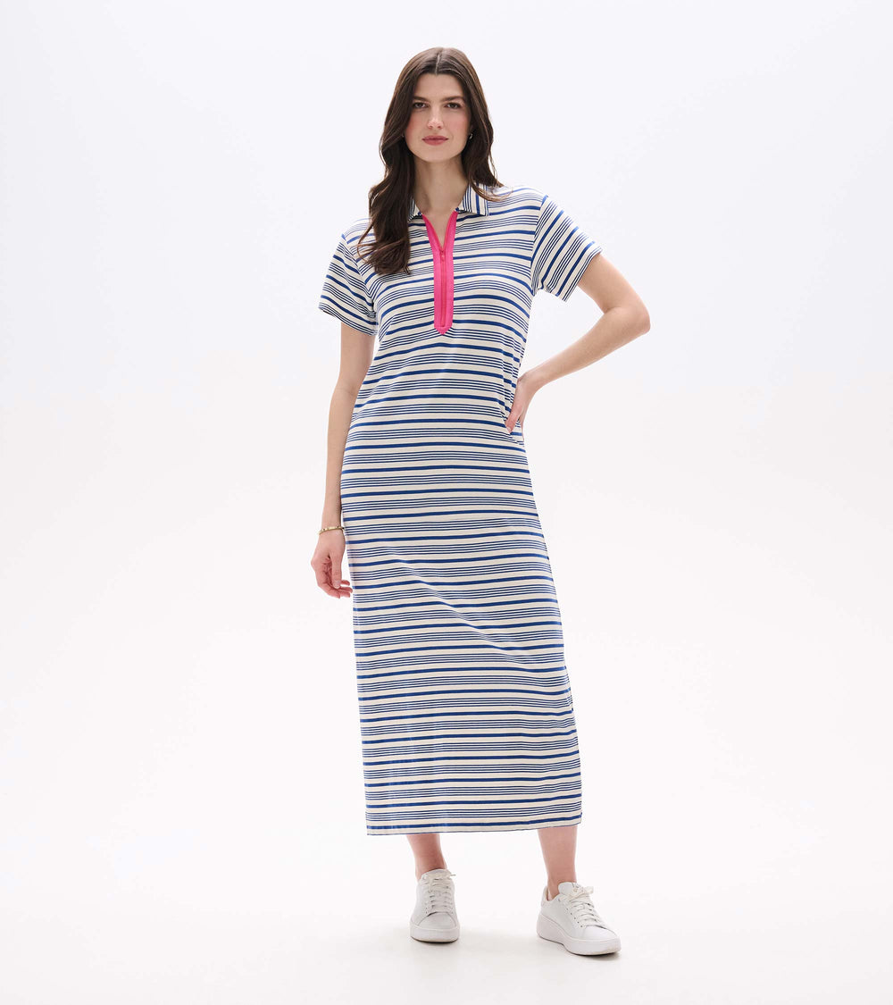 Hatley Contrast Zip Maxi Dress - Limoges Stripes