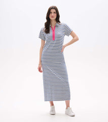 Hatley Contrast Zip Maxi Dress - Limoges Stripes