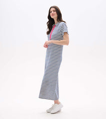 Hatley Contrast Zip Maxi Dress - Limoges Stripes