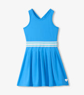Hatley Girls Malibu Blue Pleated Active Dress