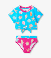 Hatley Girls Sea Shells Tie-Front Two-Piece Swimsuit