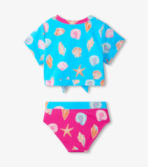 Hatley Girls Sea Shells Tie-Front Two-Piece Swimsuit