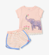 Hatley Baby & Toddler Girls Elephant T-Shirt & Short Set