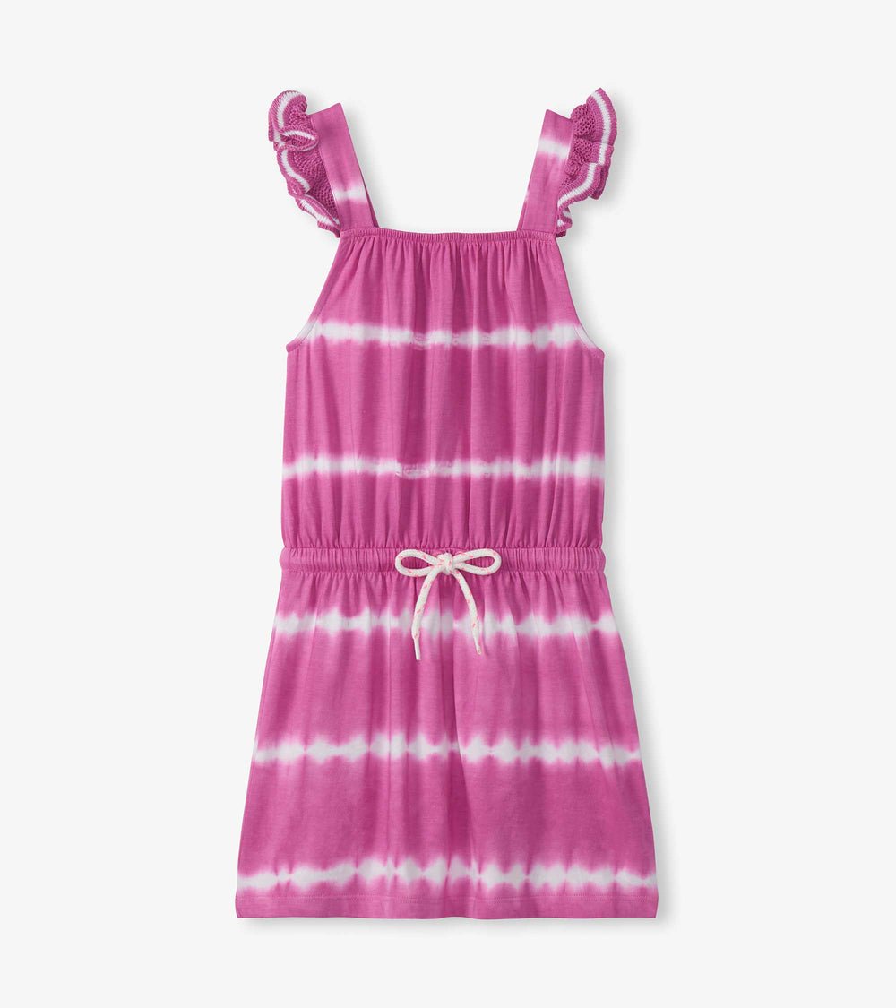 Hatley Girls Purple Orchid Tie Dye Crochet Sleeve Dress