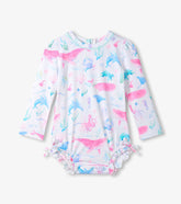 Hatley Baby Girls Painted Sealife One-Piece Rashguard Swimsuit
