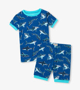 Hatley Boys Patterned Sharks Cotton Short Pajama Set