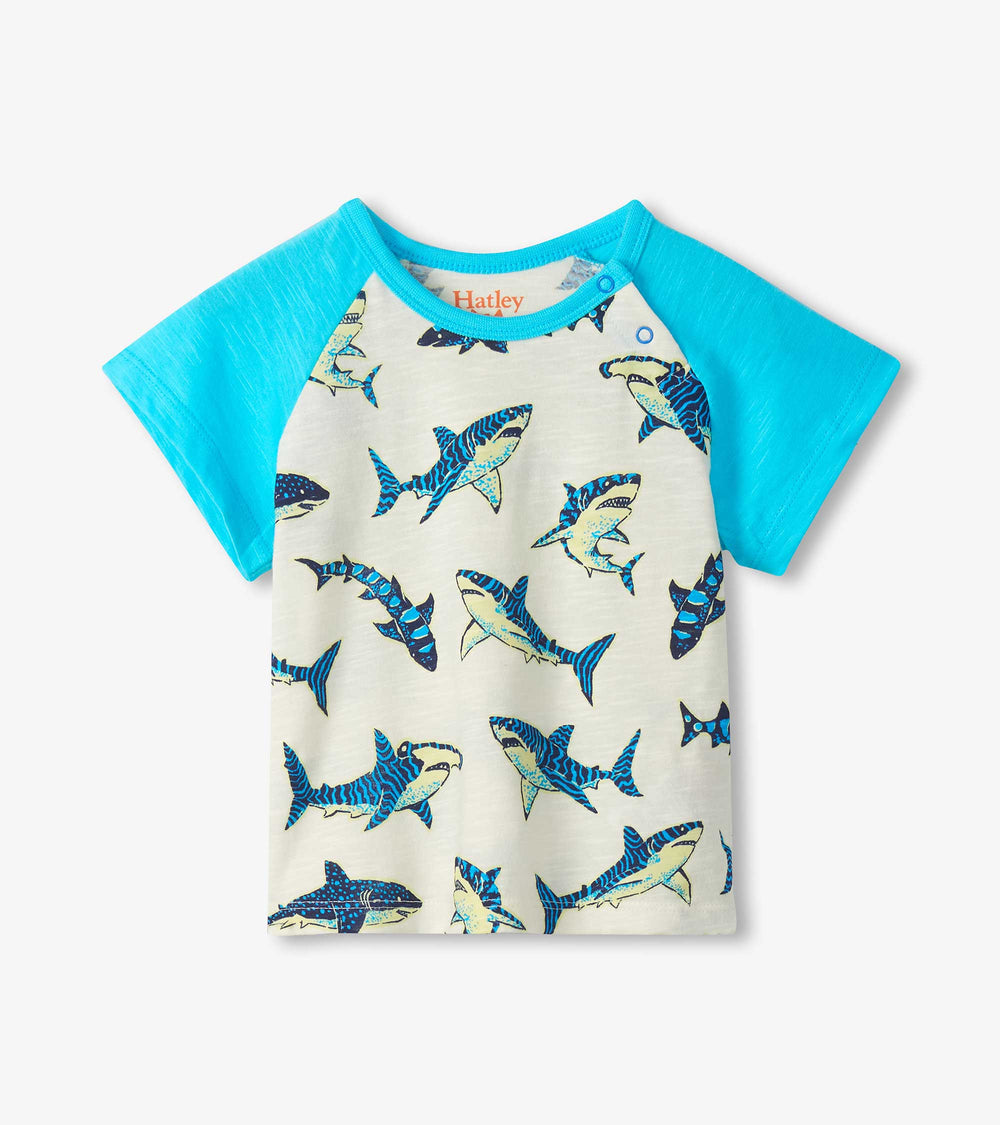 Hatley Baby & Toddler Boys Glow in the Dark Sharks Raglan T-Shirt