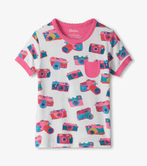 Hatley Girls Sketchy Cameras Bamboo Short Pajama Set