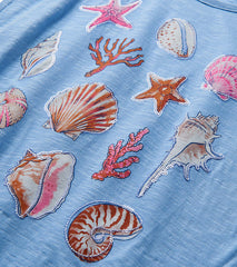Hatley Girls Sea Shell Cinched Shoulder Top