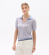 Hatley Johnny Collar Top - Serenity Stripe