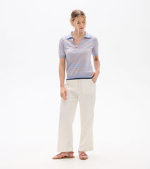 Hatley Johnny Collar Top - Serenity Stripe