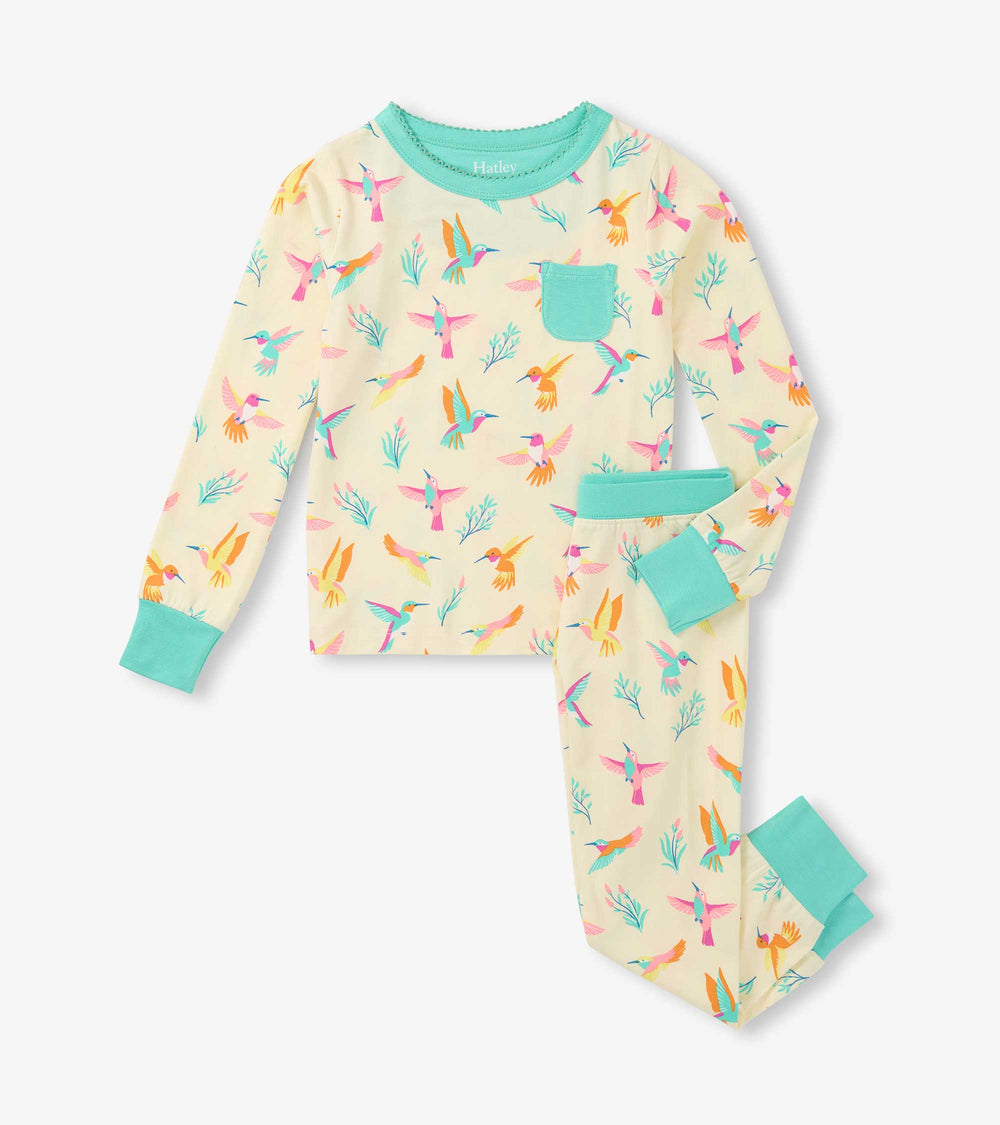 Hatley Girls Springtime Hummingbirds Bamboo Pajama Set