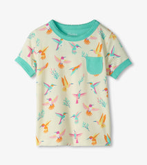 Hatley Girls Springtime Hummingbirds Bamboo Short Pajama Set