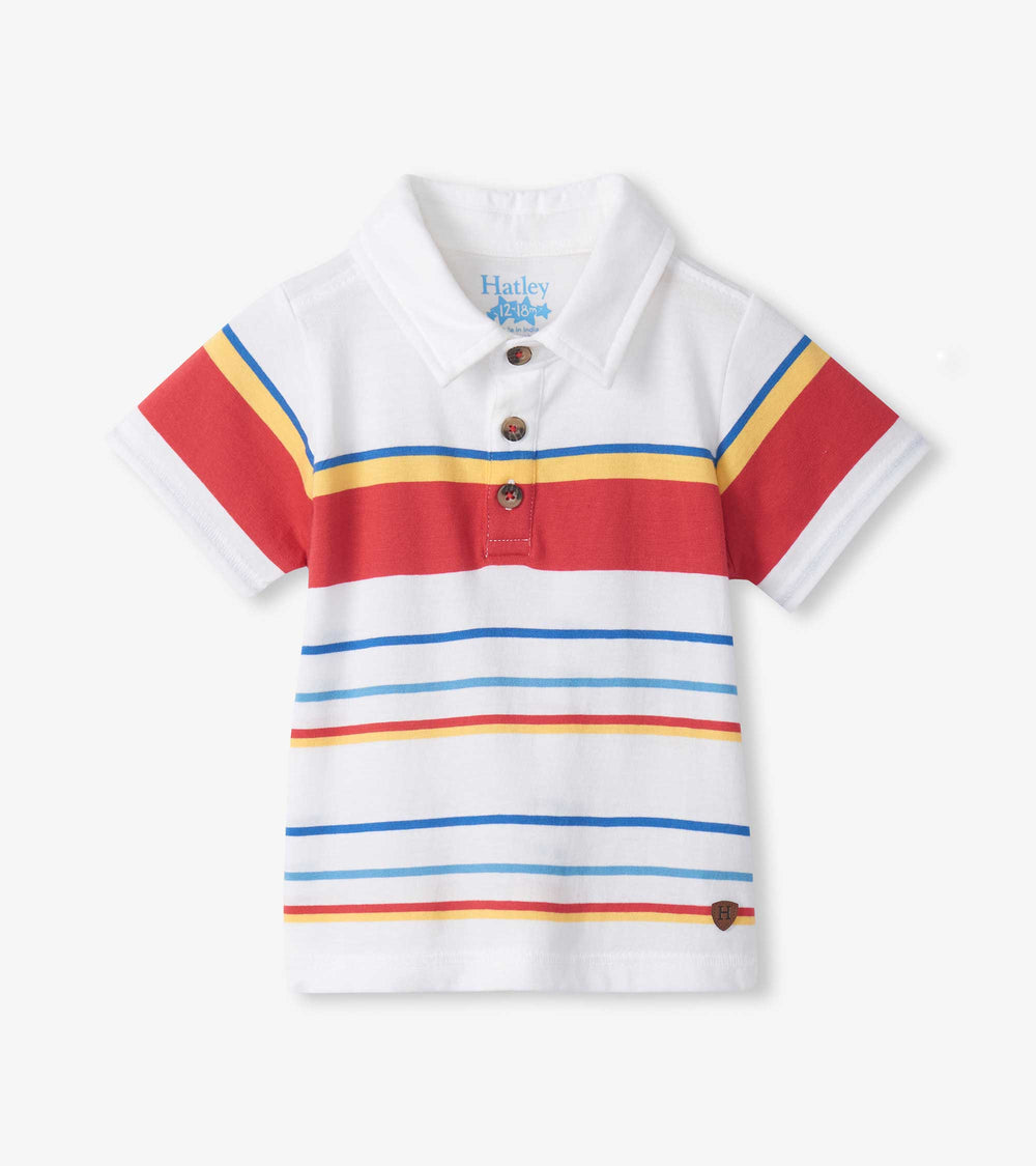 Hatley Baby & Toddler Boys Seascape Stripes Peached Jersey Polo T-Shirt