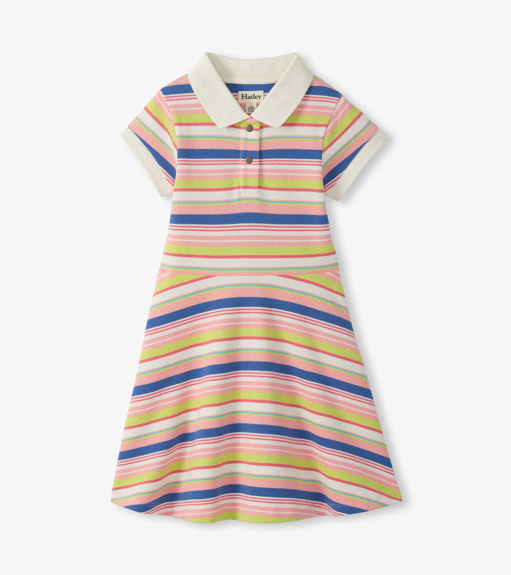 Hatley Girls Vintage Camp Stripe Pique Polo Dress