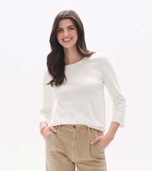Hatley 3/4 Sleeve Knit Top - White